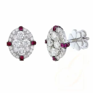 Ruby Compass Oval Earrings