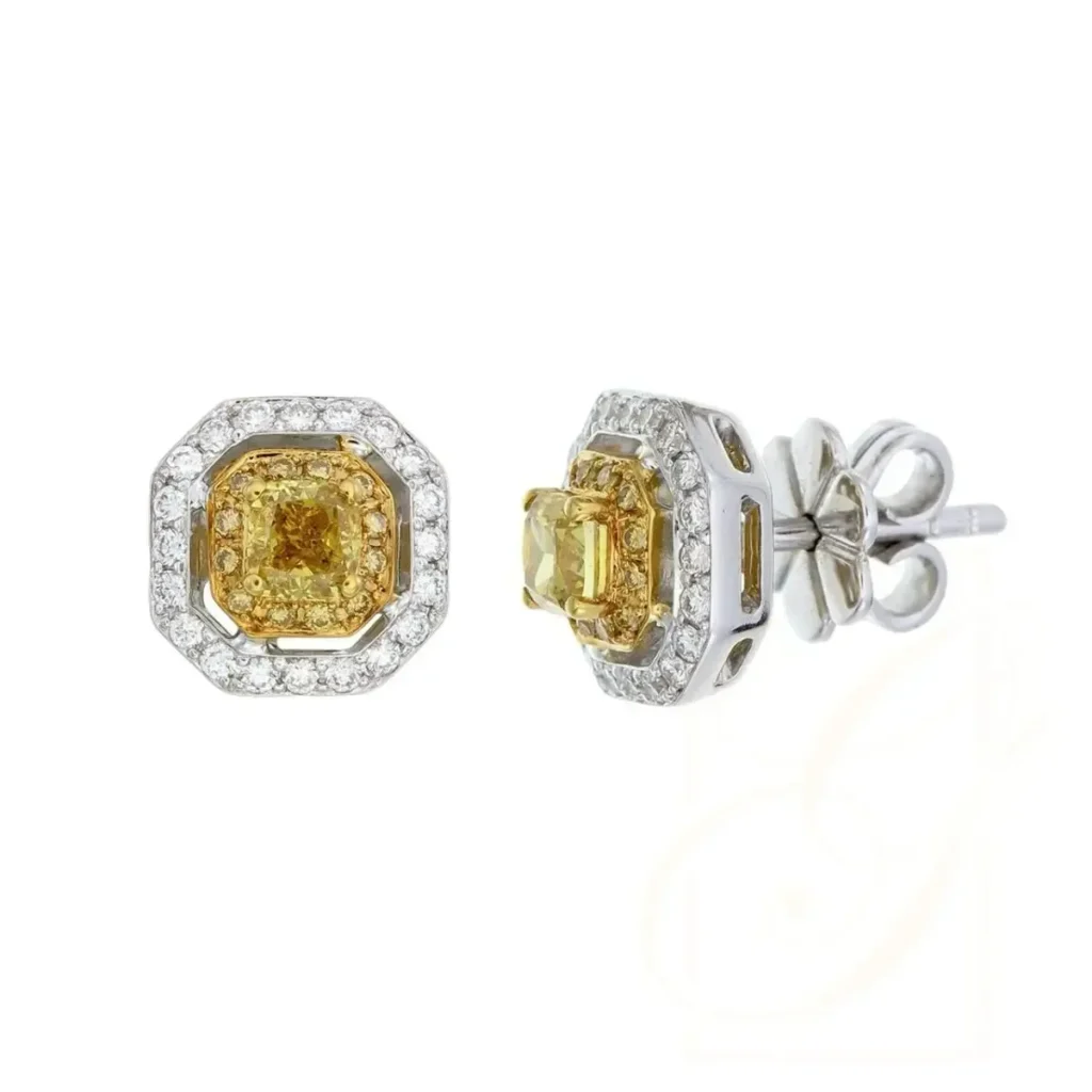 Golden Octagon Halo Studs