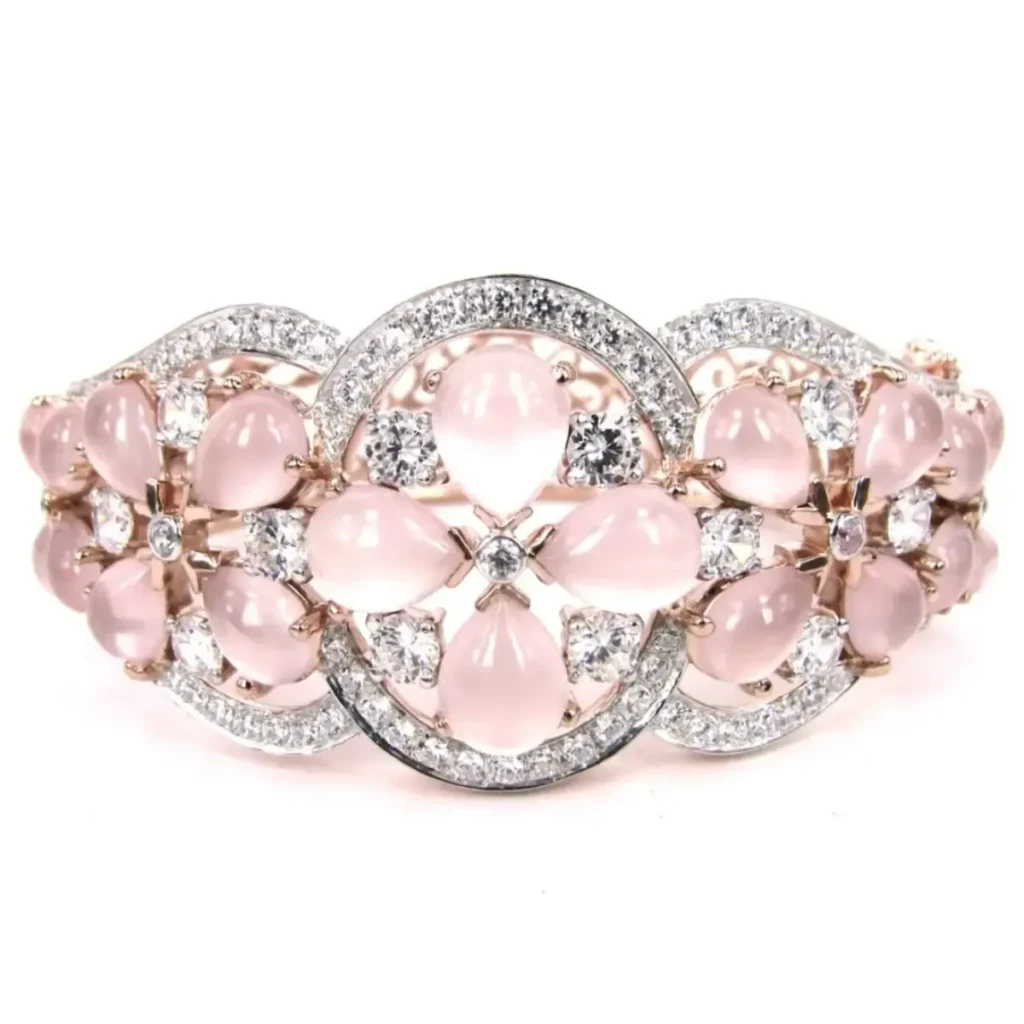 Rose Quartz Blossom Symphony Bangle