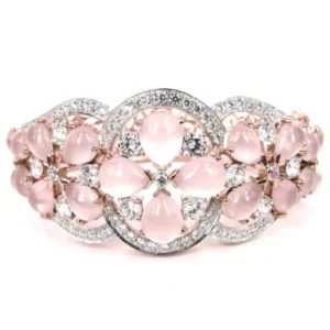 Rose Quartz Blossom Symphony Bangle