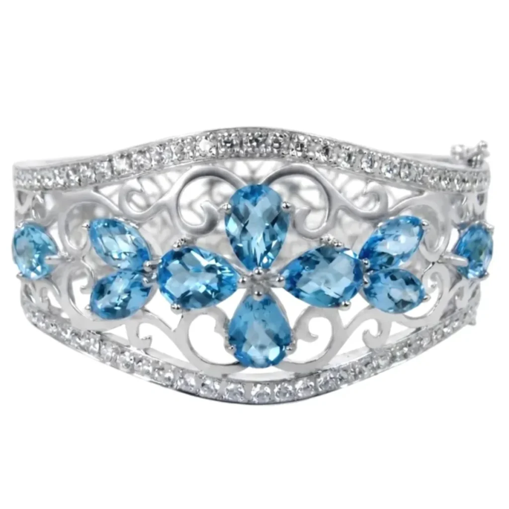 Azure Frost Blossom Cuff