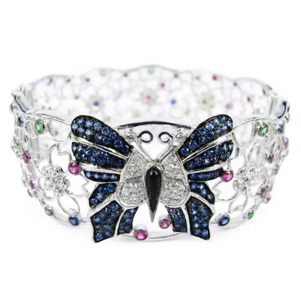 Midnight Butterfly Garden Bangle