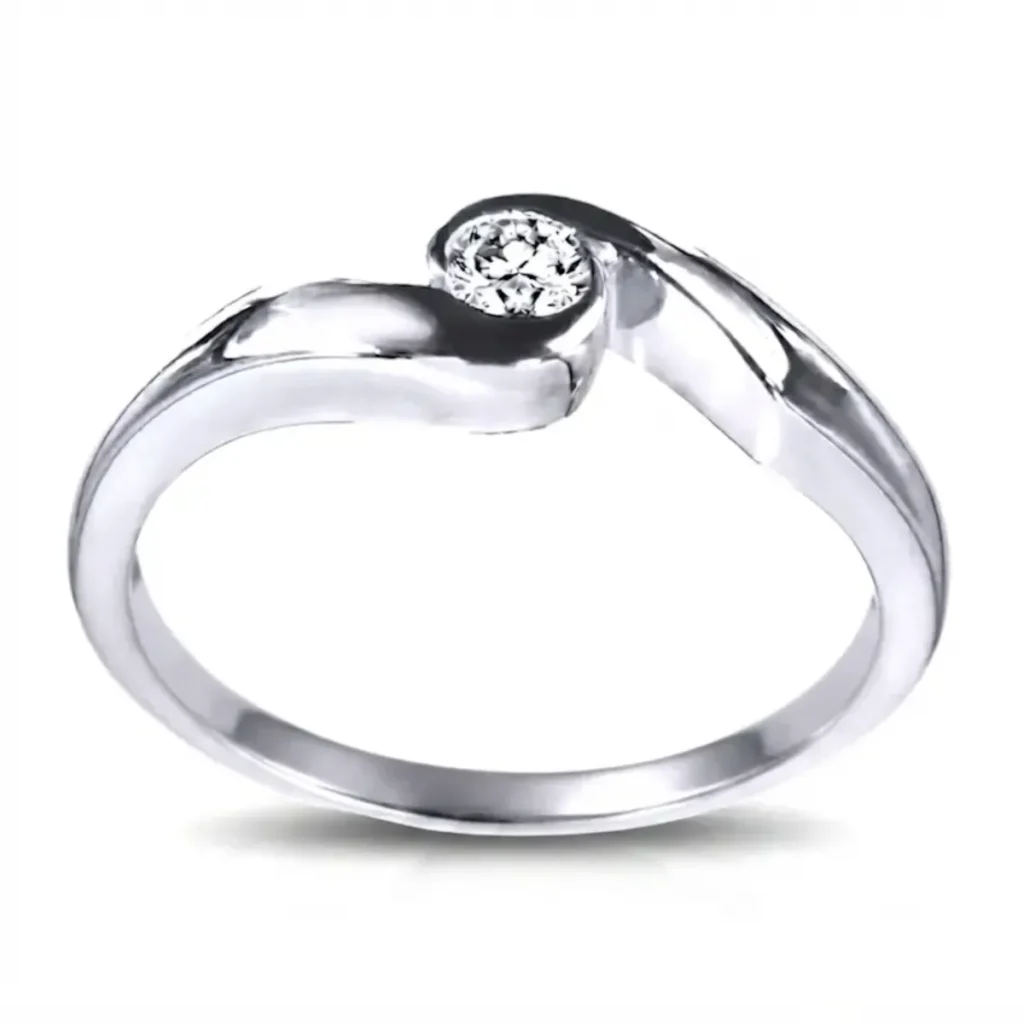Modern Spiral Diamond Solitaire