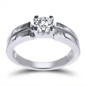 Modern Split-Shank Diamond Ring