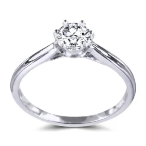 Crown-Set Grooved Solitaire Ring