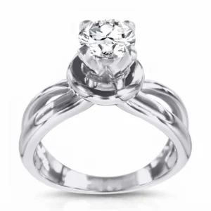Halo-Accent Split-Shank Diamond Ring