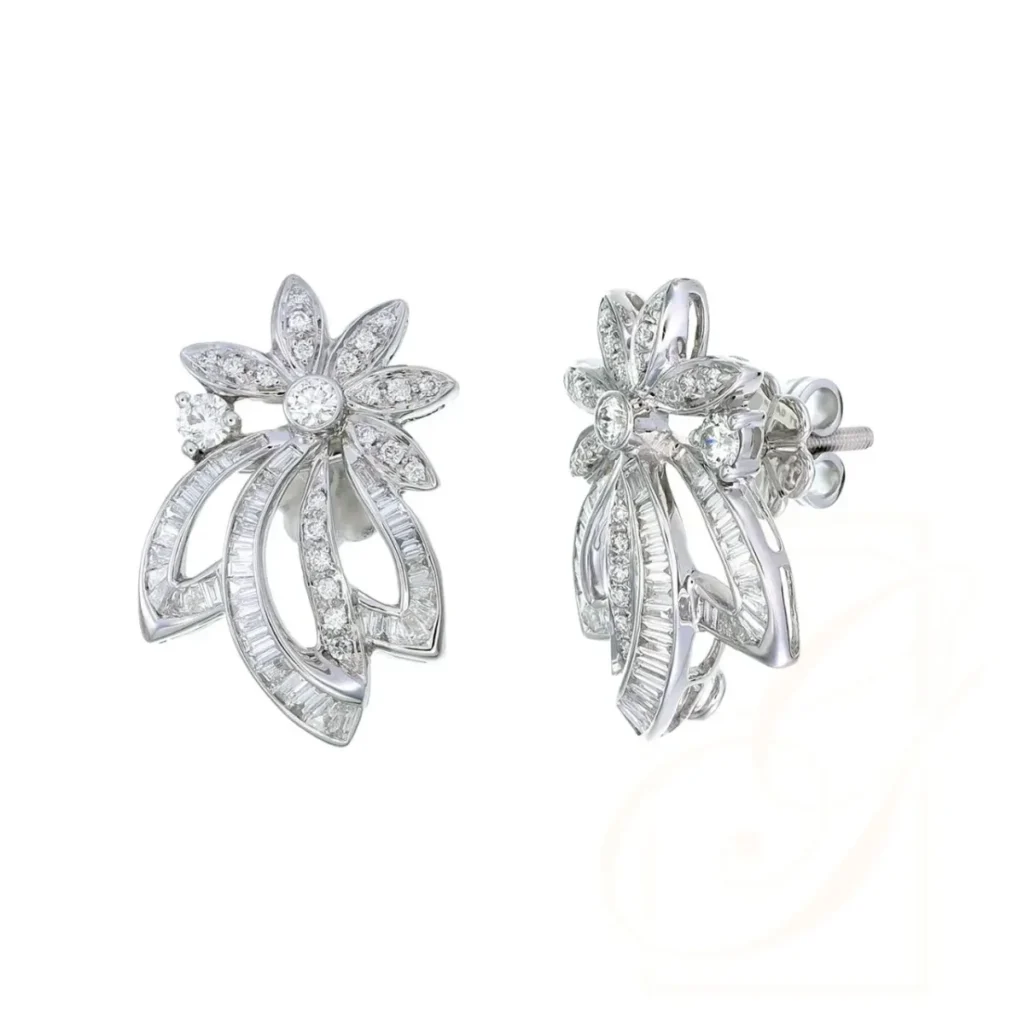 Luminous Blossom Ribbon Diamond Earrings