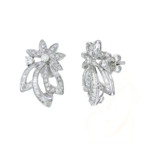 Luminous Blossom Ribbon Diamond Earrings