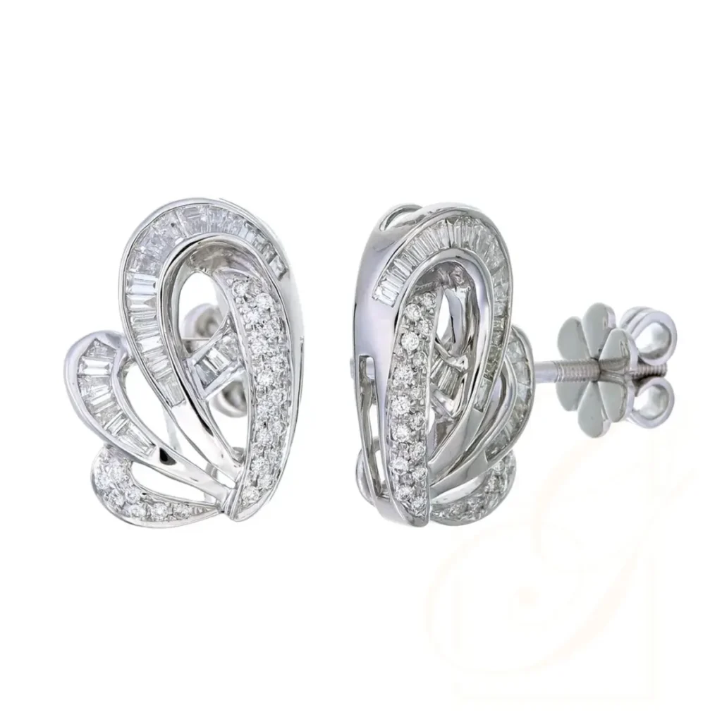 Luminous Contour Ribbon Diamond Earrings