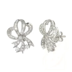 Dazzling Ribbon Bow Diamond Earrings