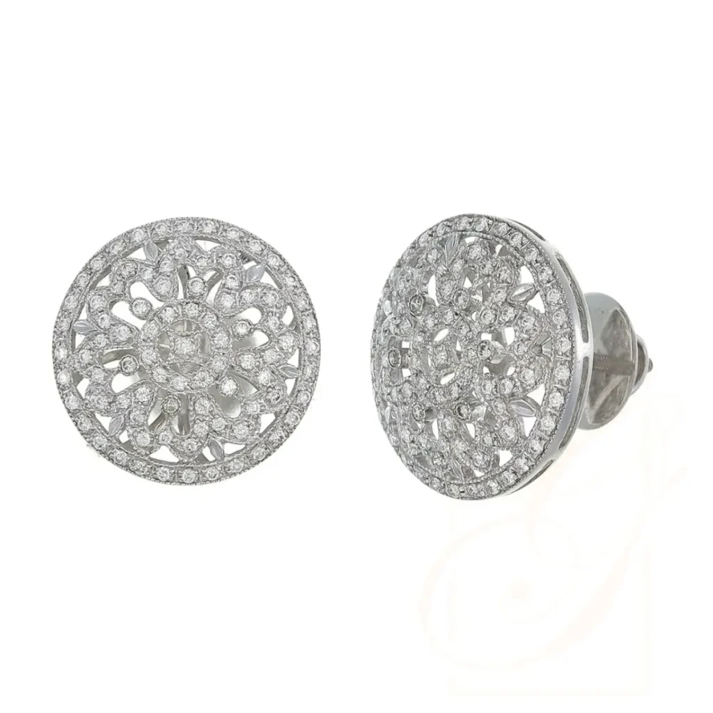 Vintage Circular Filigree Diamond Earrings