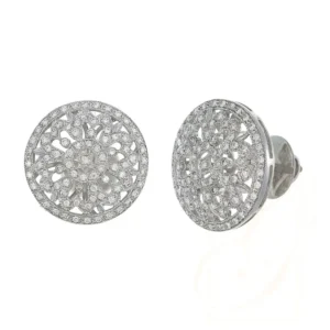 Vintage Circular Filigree Diamond Earrings
